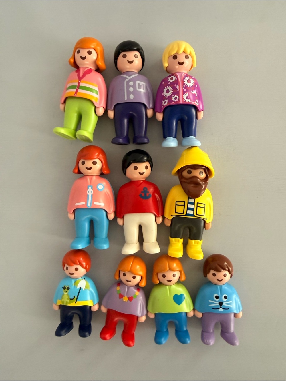 Vintage Playmobil 123 People Figures Mom Dad Kids 1990